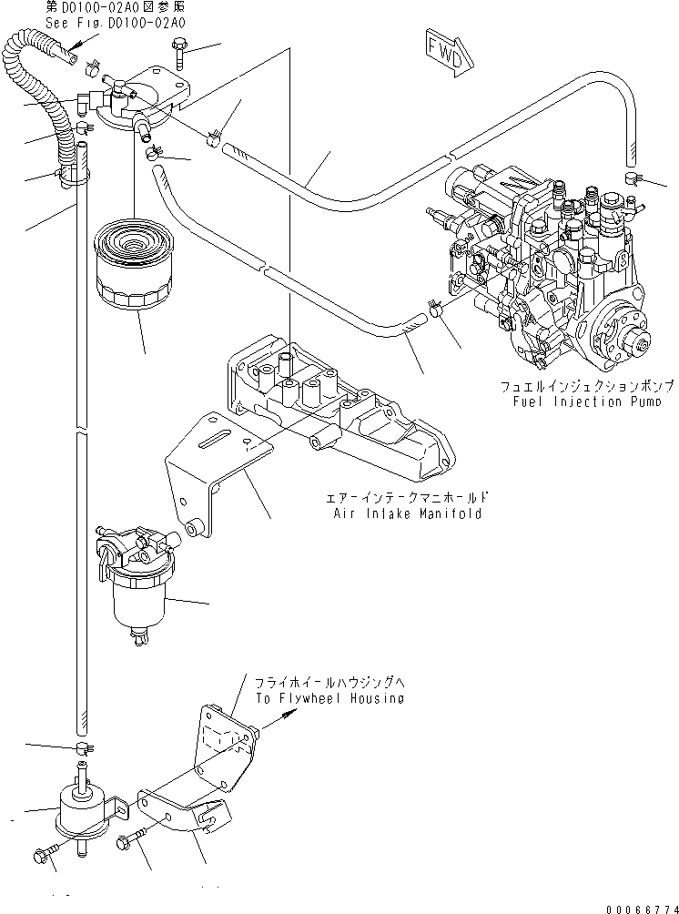 Шланг YM129555-59511 KOMATSU