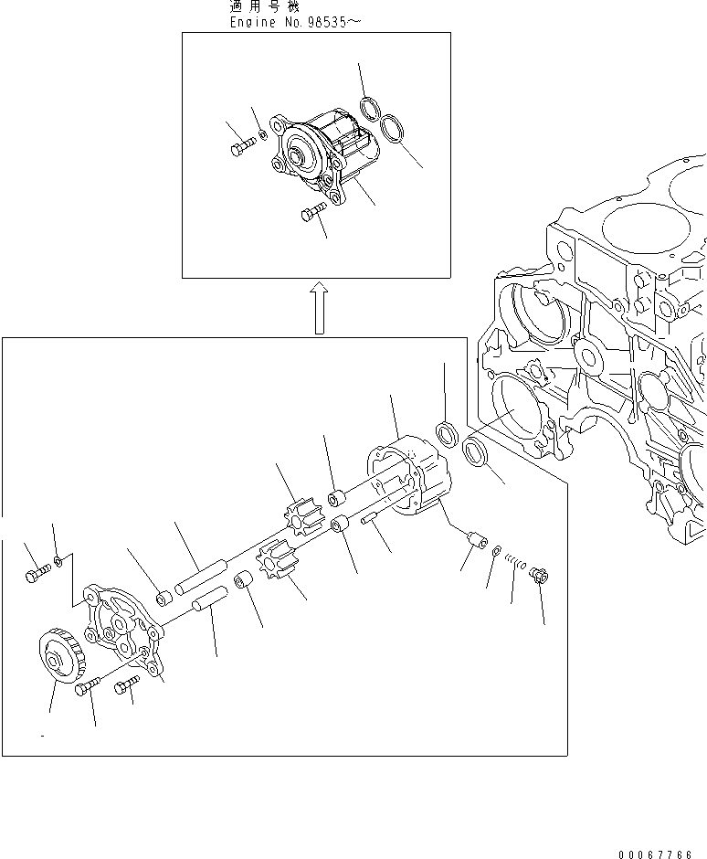 Масляный насос в сборе \1\6151-51-1005 KOMATSU