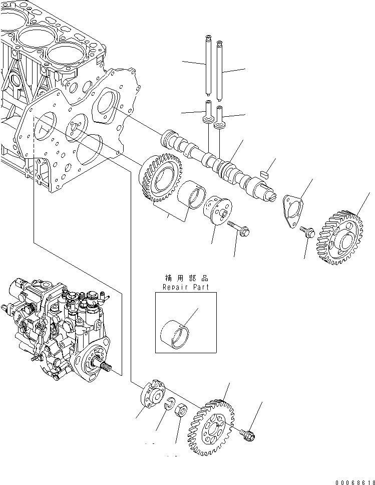 CAMSHAFT ASS'Y YM129129-14580 KOMATSU