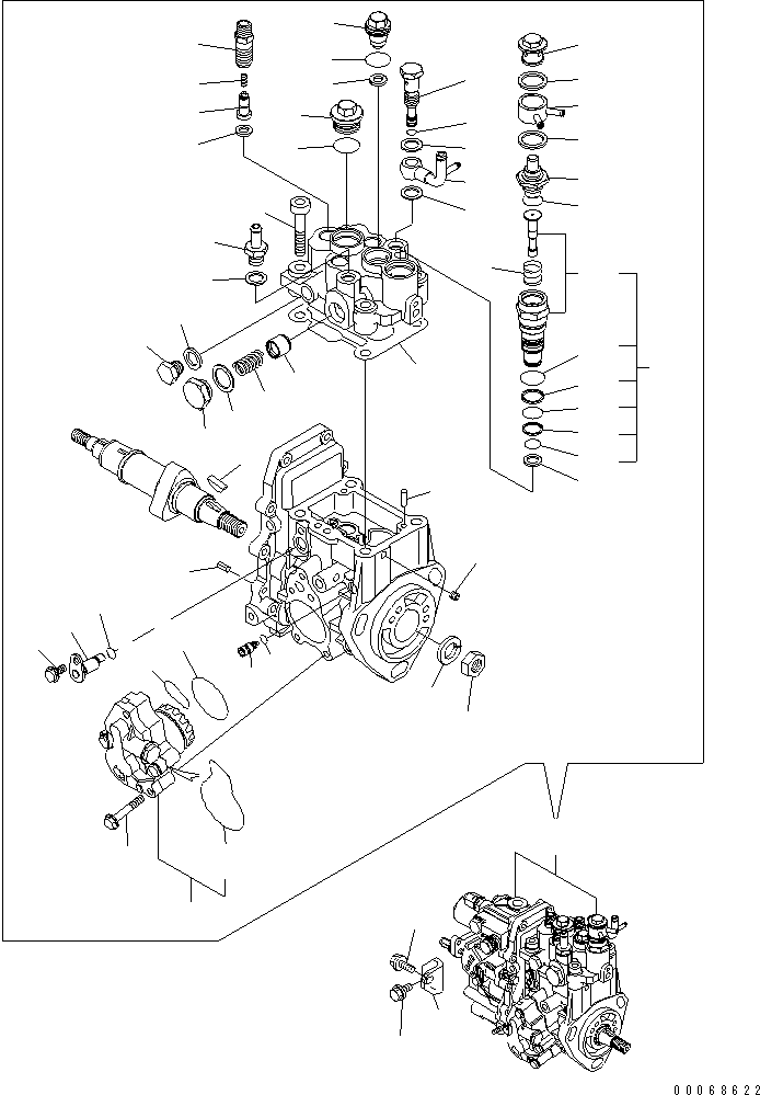 INJECTION PUMP, ASSEMBLY YM729236-51480 KOMATSU
