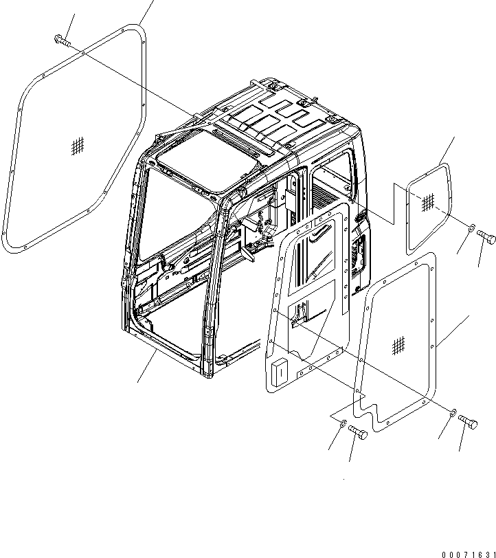 GUARD,L.H. DOOR 204-54-A3370 KOMATSU