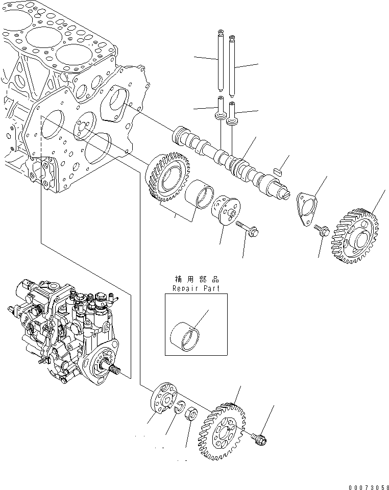 CAMSHAFT ASS'Y YM119802-14580 KOMATSU