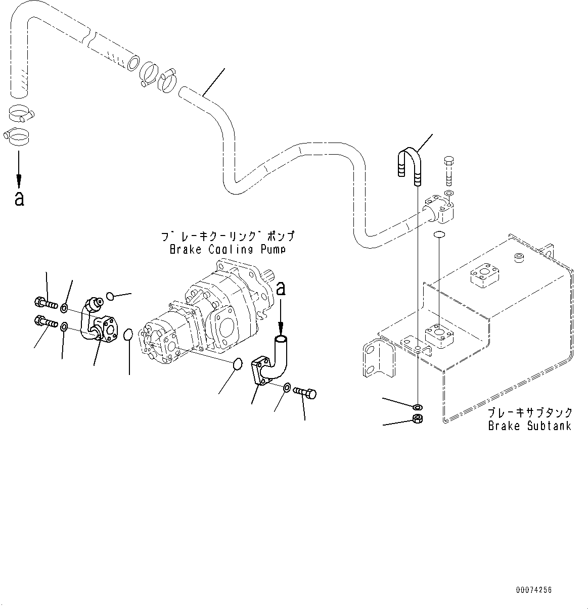 Tube(Brake Piping,Brake Sub-tank to Pump) (56B-43-27512) KOMATSU
