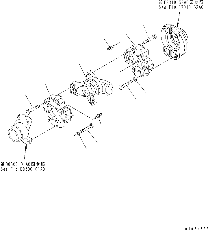 Вилка карданная 14X-11-11310 KOMATSU