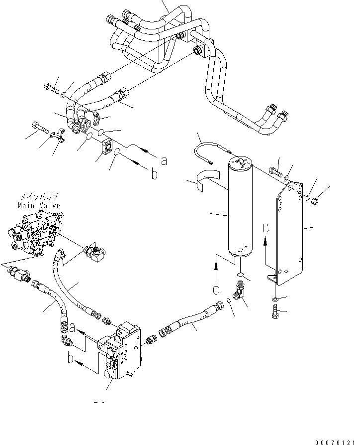 HOSE,(FOR 3-SPOOL VALVE) 02754-00407 KOMATSU