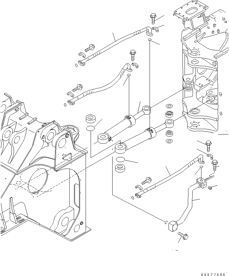 CYLINDER ASS'Y,STEERING, R.H. (707-01-0R400) KOMATSU