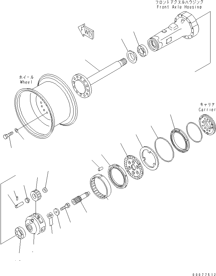 AXLE ASS'Y,FRONT 417-22-20001 KOMATSU