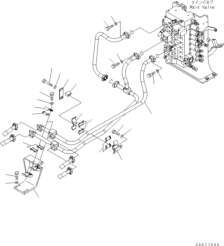 Tube(Boom Piping,Valve Boom Piping) (207-62-71211) KOMATSU