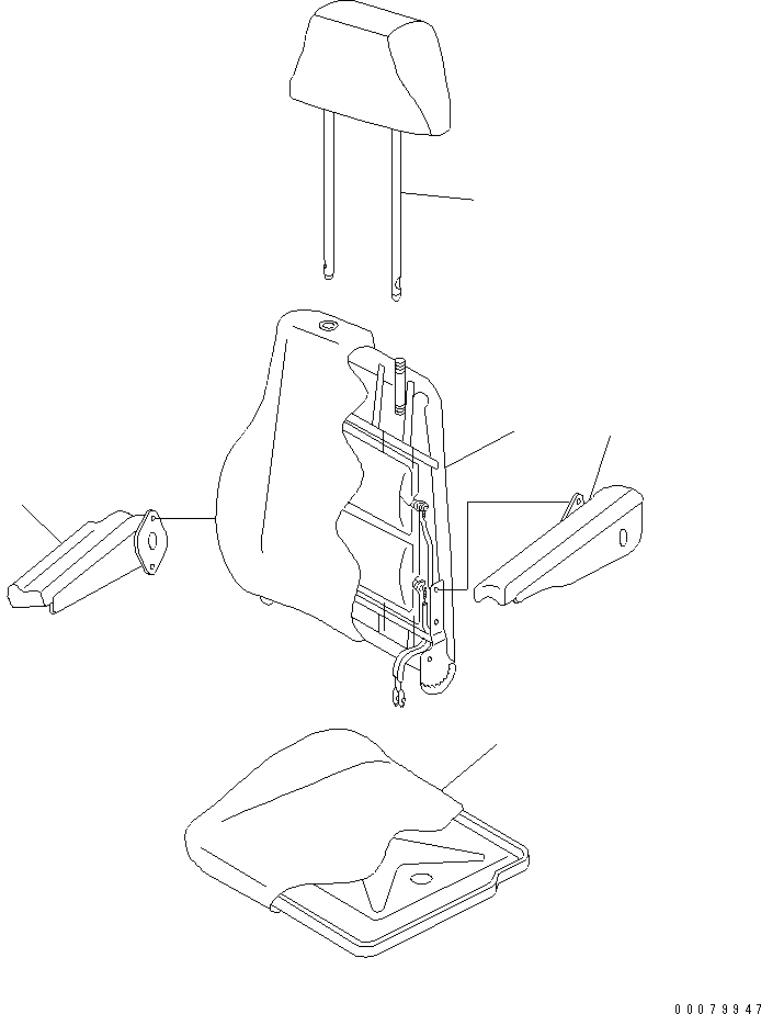 ARMREST,L.H. (WITHOUT JOYSTICK STRG) 421-57-31540 KOMATSU