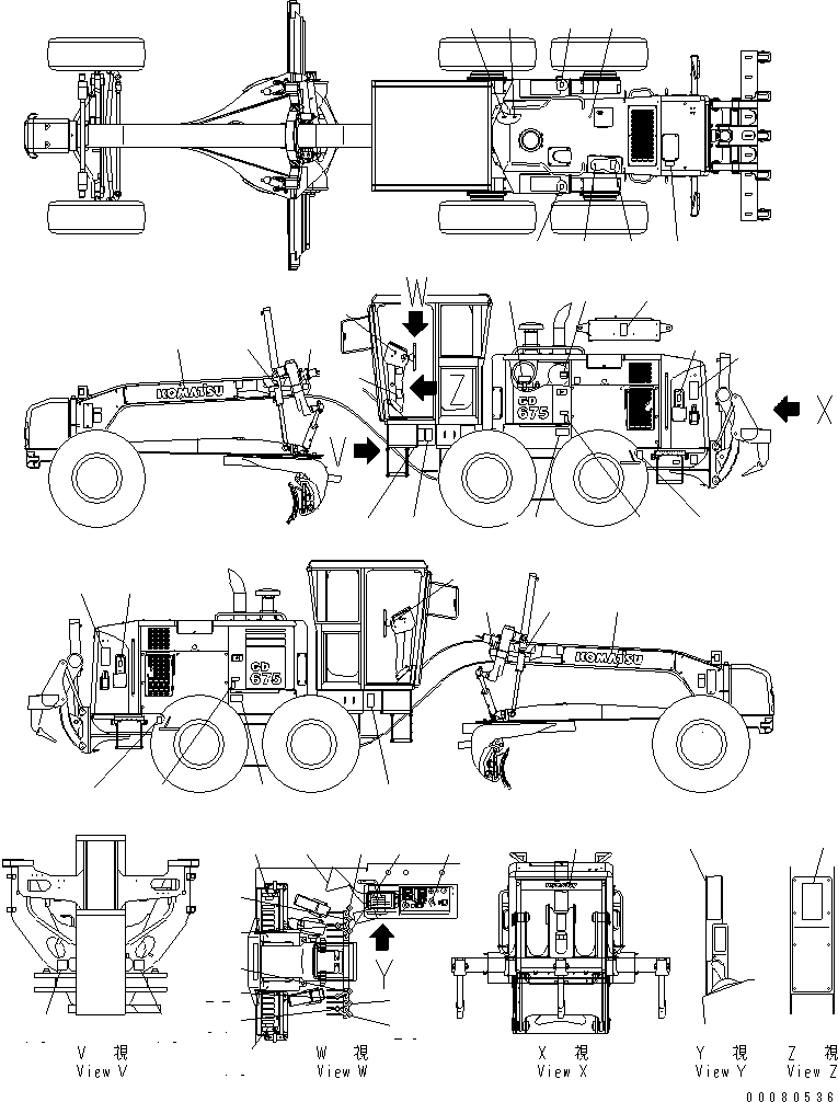 Табличка (опасно, держитесь от машины) 09806-E0883 KOMATSU
