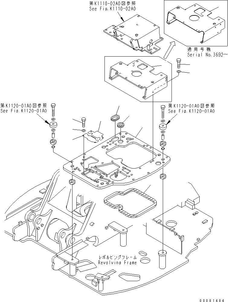 BRACKET,(WITH DEFROSTER) 21Y-977-1760 KOMATSU