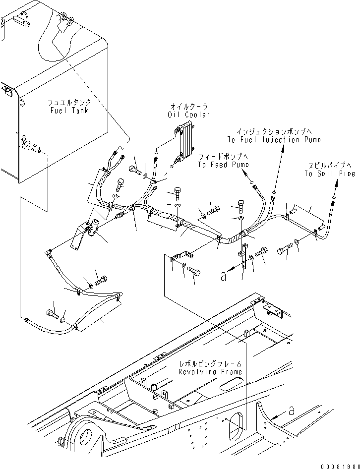 Hose(Travel Piping,Travel Motor Piping,For Long Track Frame) (02762-00332) KOMATSU