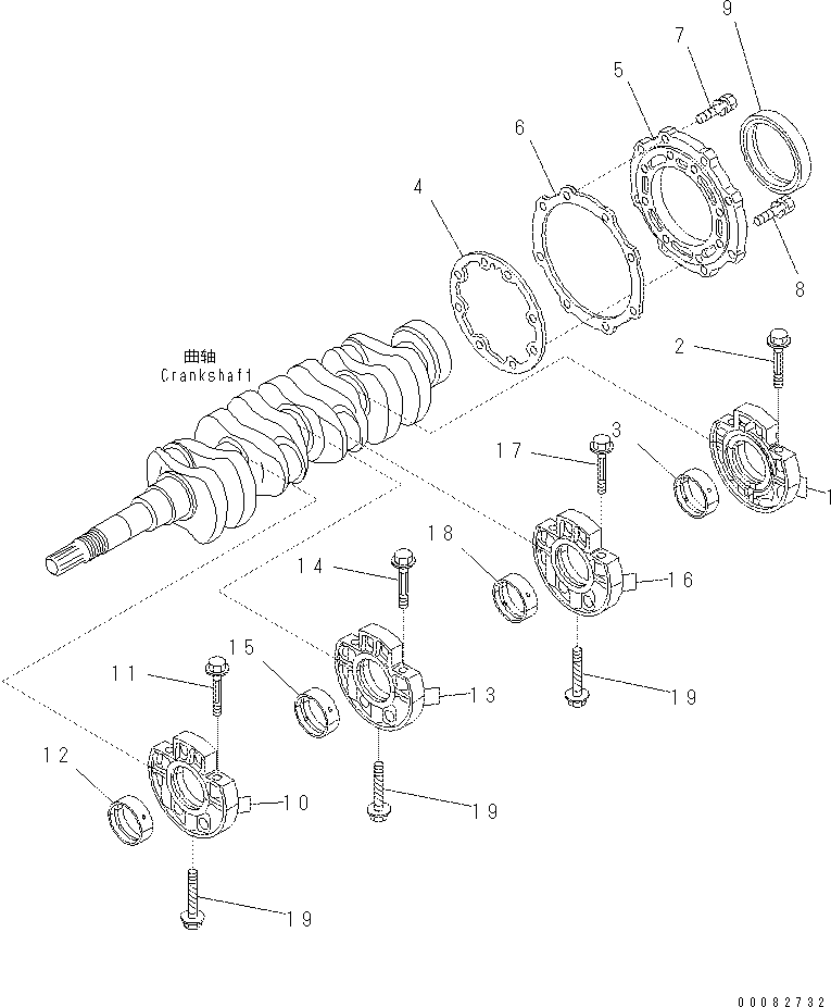 Коренной вкладыш в сборе 1A071-0705-2 KOMATSU