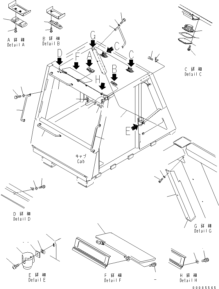 ROPS Cab Assembly 566-54-83401 KOMATSU