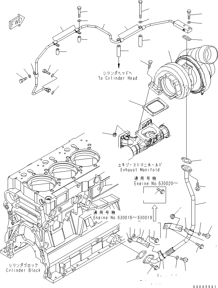 TURBOCHARGER ASS'Y,(SEE FIG.A1530-B4M4) (6505-68-5040) KOMATSU