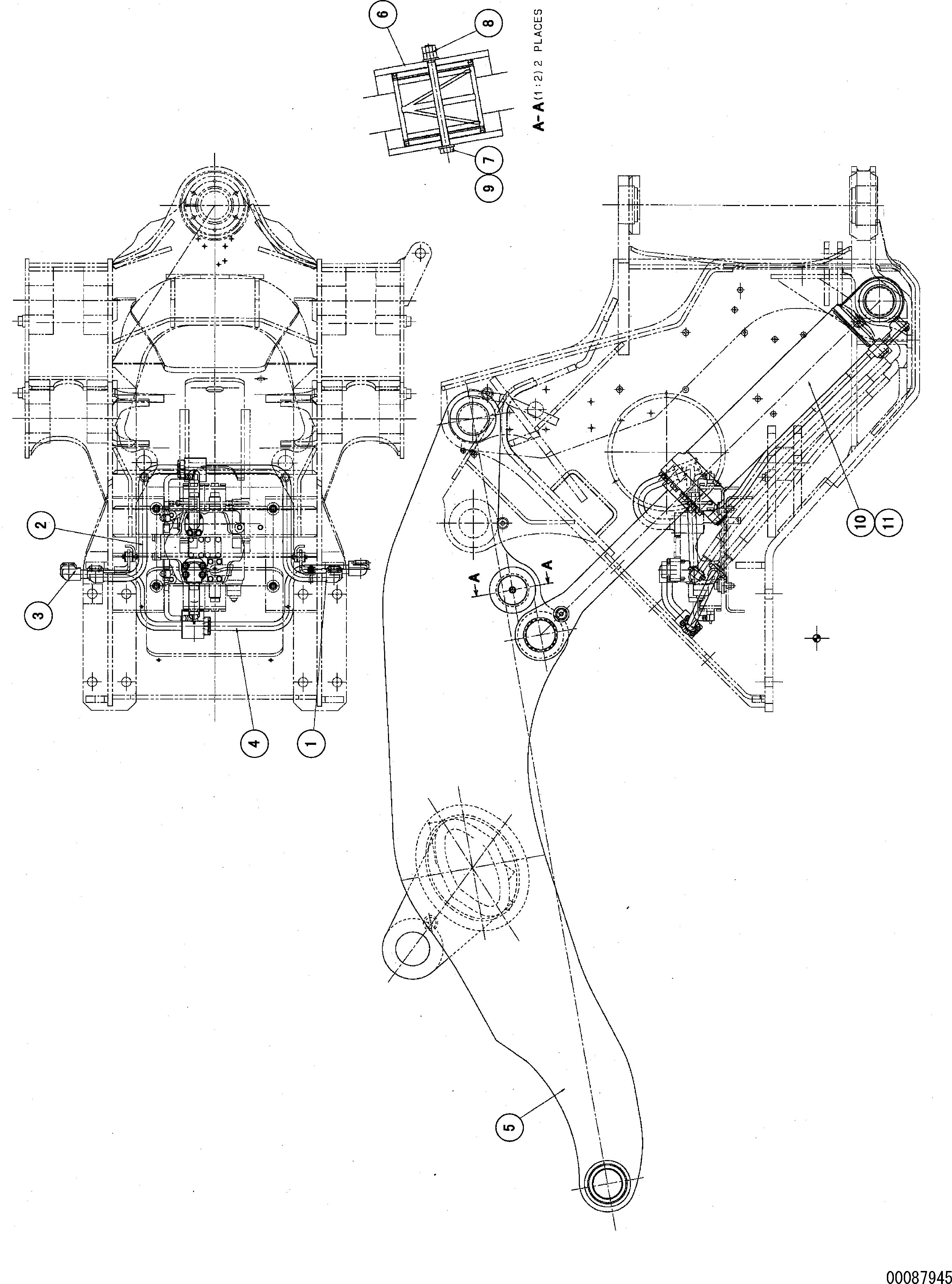 Трубка левая 425-62-14970 KOMATSU