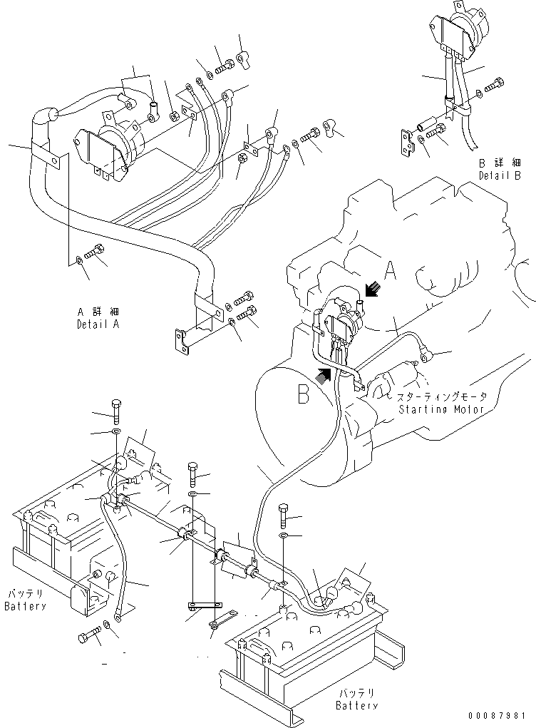 Провод аккумулятора 08028-GD070 KOMATSU