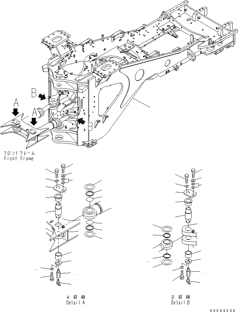 Задняя рама 427-46-23170 KOMATSU