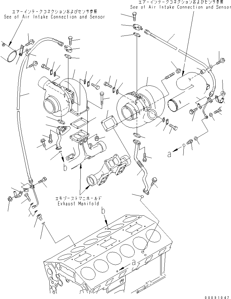 TURBOCHARGER ASS'Y,L.H. (SEE FIG.A1530-C7D9) (6505-67-5120) KOMATSU