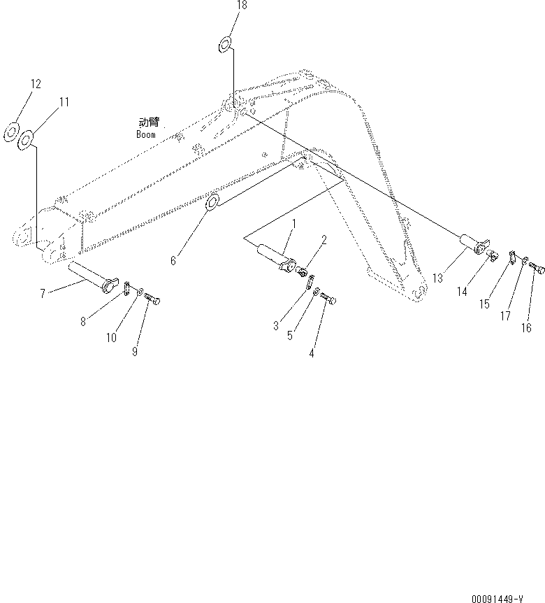 Палец 22P-70-11121 KOMATSU