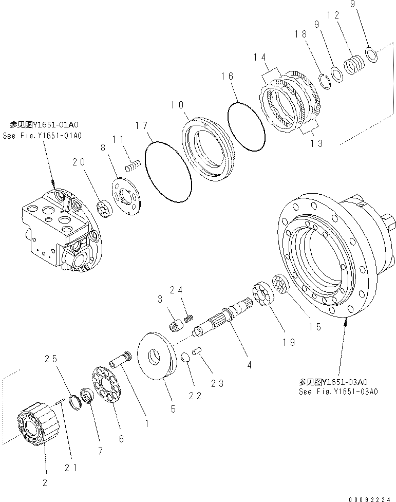 Вал TZ110D2002-00 KOMATSU