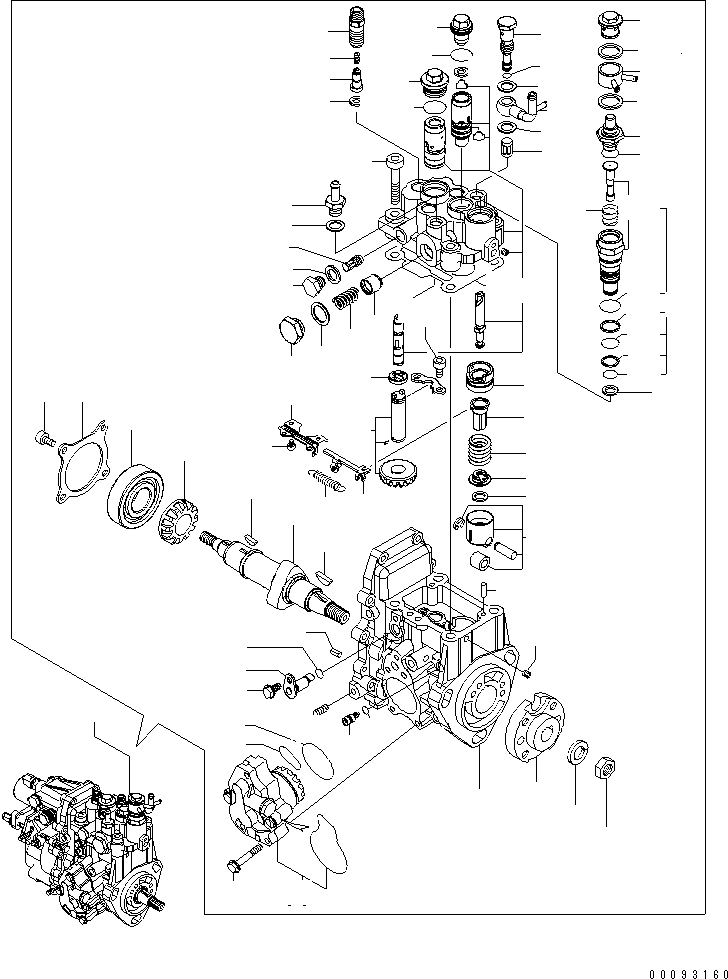 Топливный насос высокого давления в сборе YM729044-51330 KOMATSU
