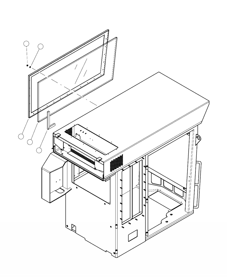 WINDOW, L.H. LEXAN 19018KF KOMATSU
