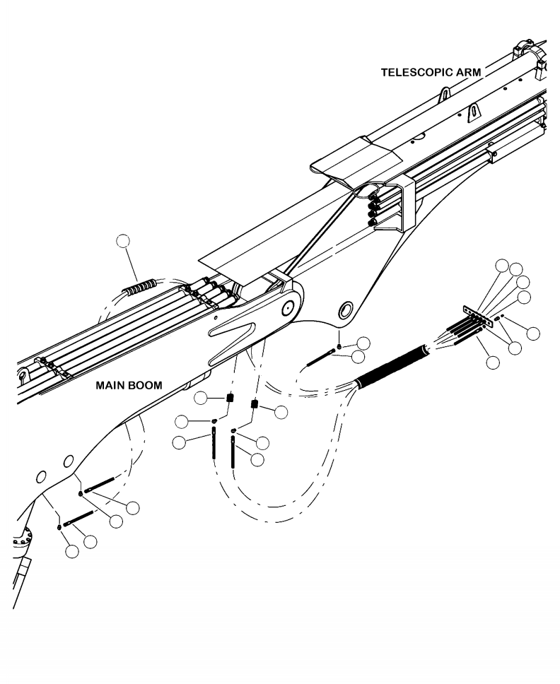 HOSE KIT, TELESCOPIC ARM GREASE LINES 21334KF KOMATSU