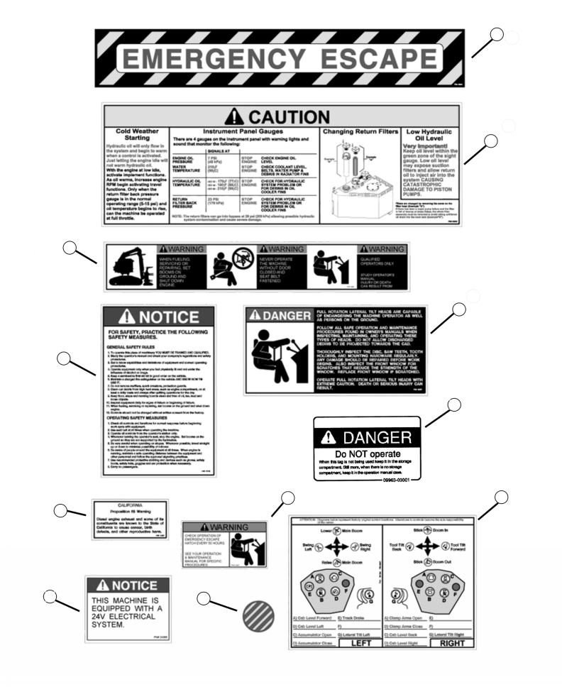 DECAL, EMERGENCY ESCAPE 19539KF KOMATSU