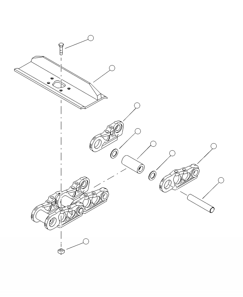 TRACK CHAIN ASSEMBLY, 700MM DOUBLE GROUSE 83082KF KOMATSU