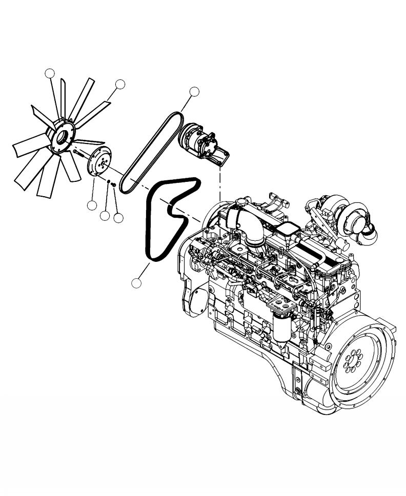 BELT, AIR CONDITIONER COMPRESSOR 82073KF KOMATSU