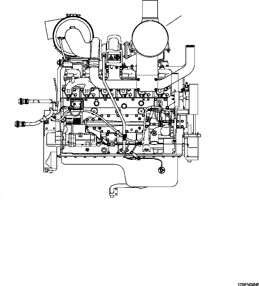 ENGINE, PRODUCTION - WITH TURBO IIPRE-CLEANER 6155-05-P010 KOMATSU