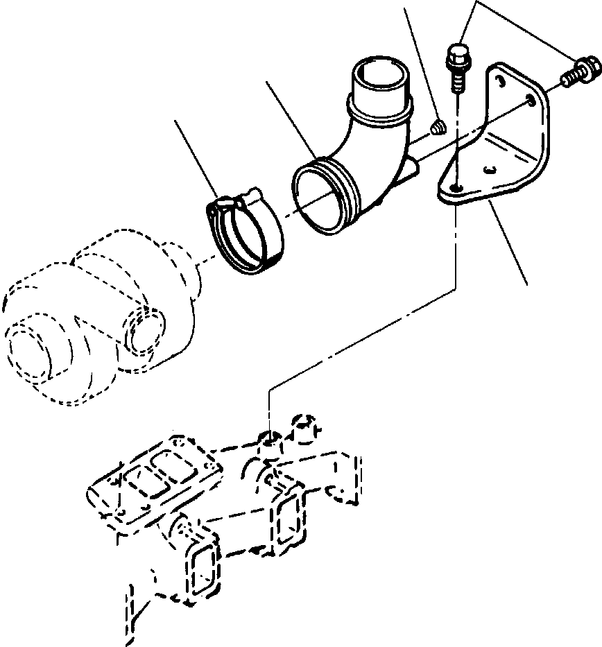 BRACE, EXHAUST OUTLET CONNECTION 1250 638 H1 KOMATSU