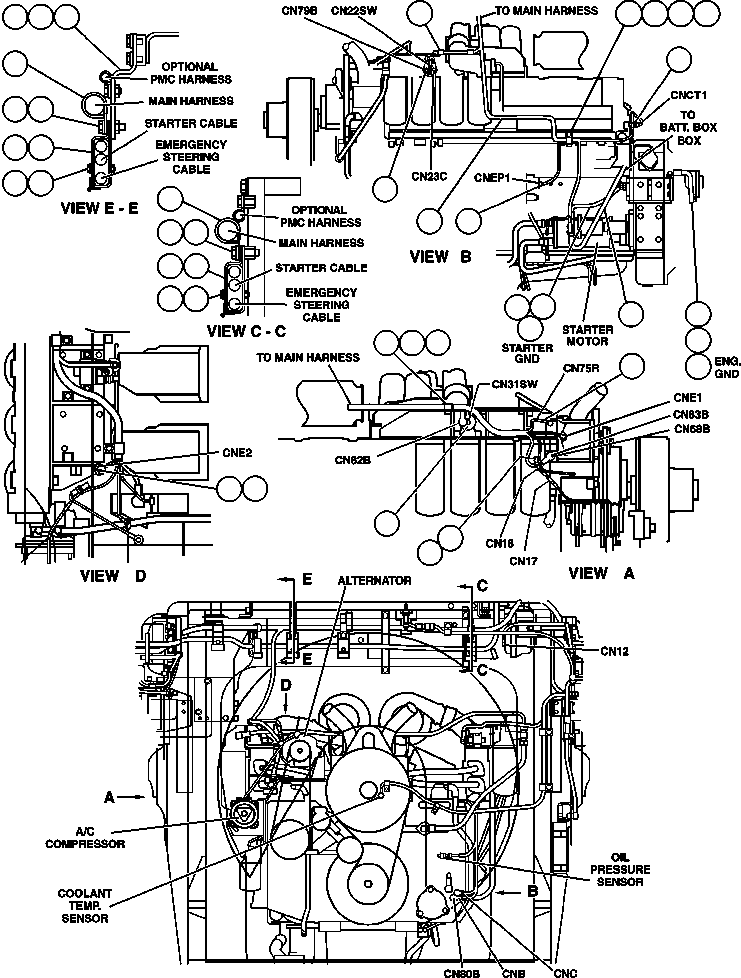 CABLE, STARTER TO BATTERY RELAY EH0100 KOMATSU