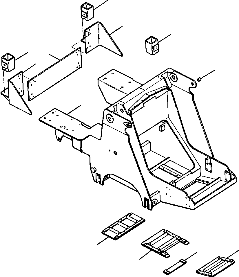 FRAME W/CANOPY MOUNTS, FRONT (1252 349 H91) KOMATSU