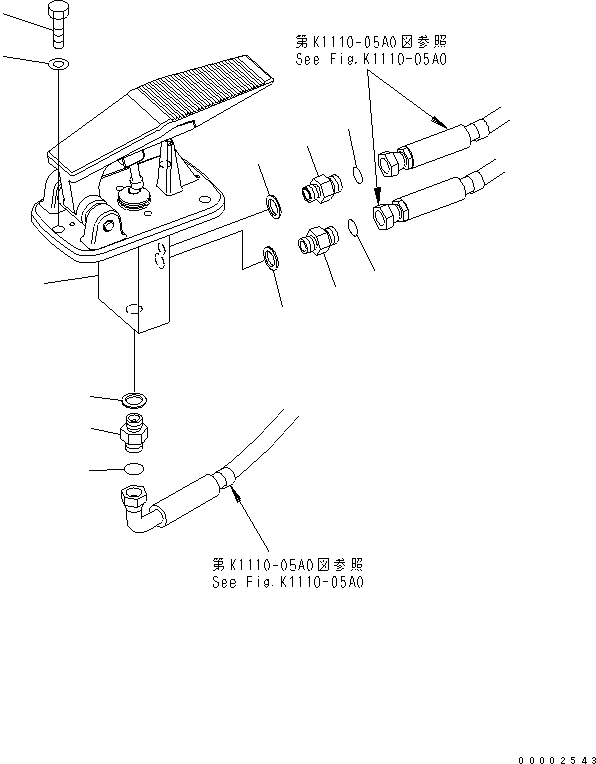 PEDAL ASS'Y,TRAVEL 20K-54-31263 KOMATSU