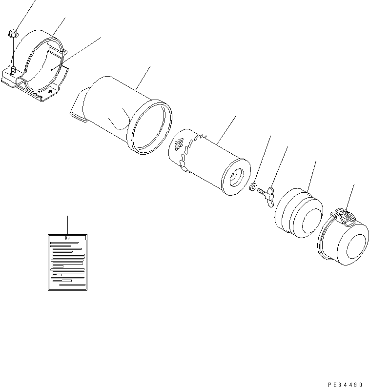 Предупреждающая табличка YM129136-12610 KOMATSU