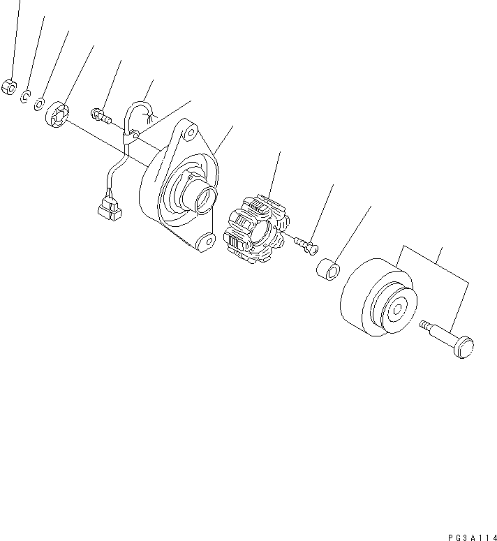 ALTERNATOR A. (20A) YM129150-77202 KOMATSU