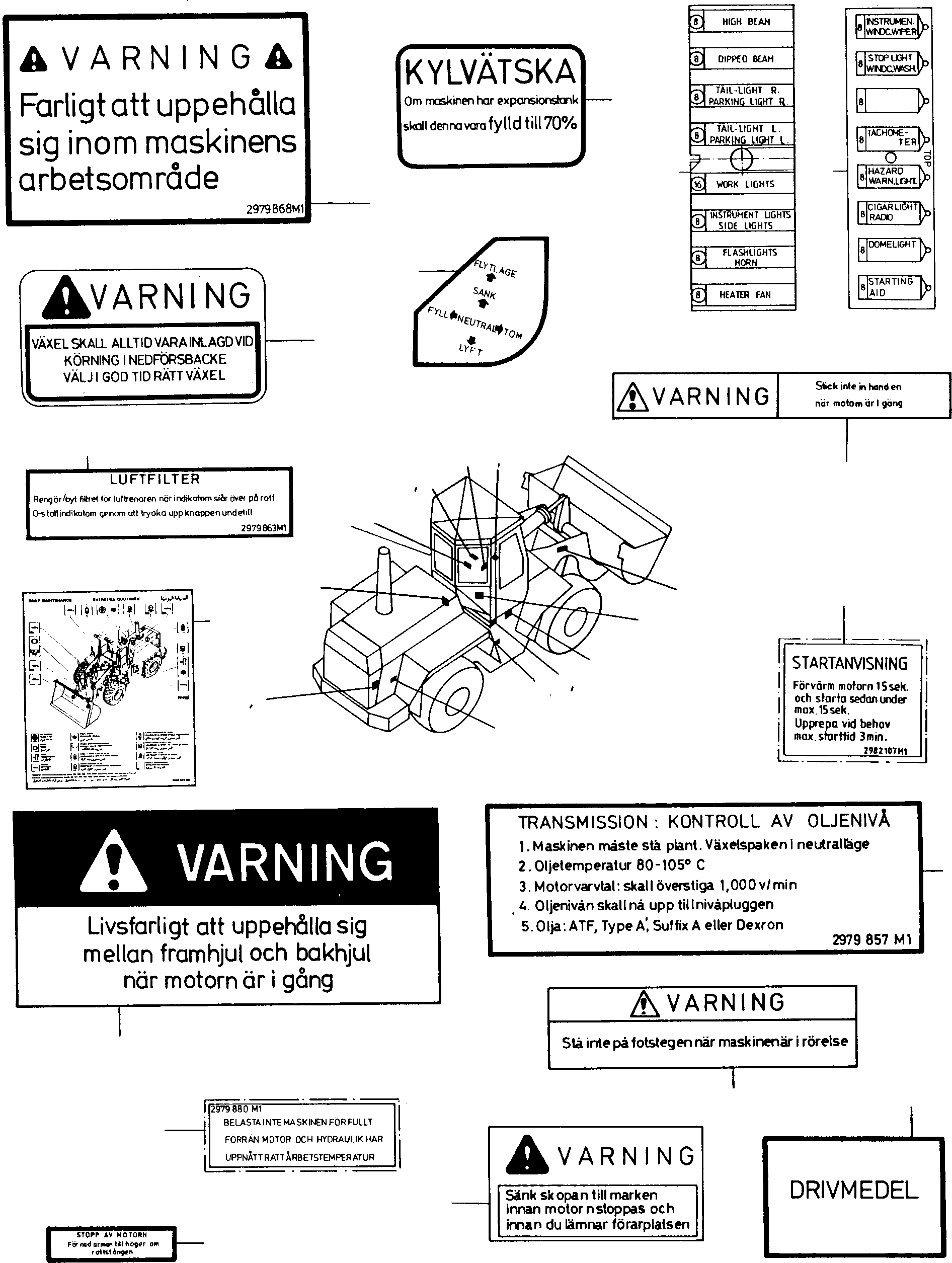 NOTE PLATE 2979880M1 KOMATSU