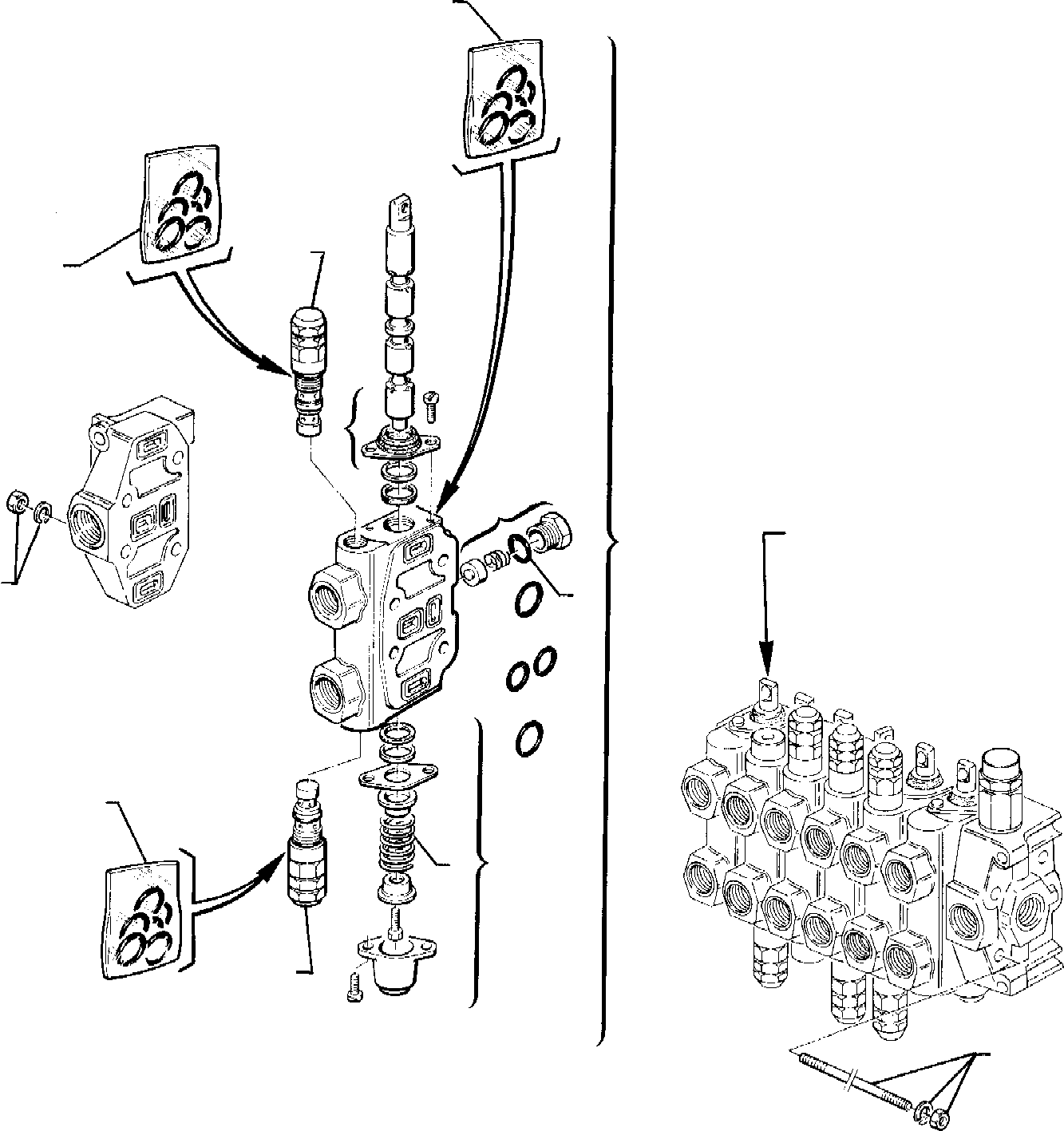 CONTROL VALVE, ASSY. (FOR SIDE DIGGING BOOM) SERIE 844150041 KOMATSU