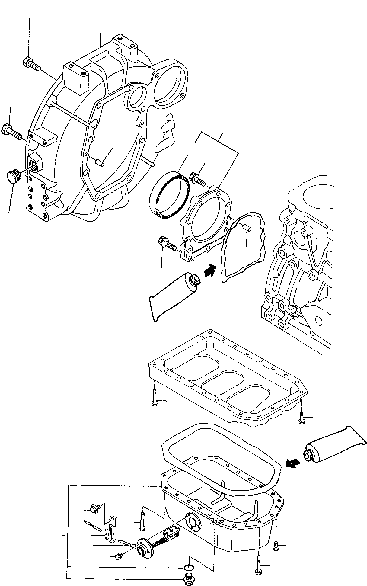 LUBRICATING OIL SUMP, ASSY. YMR000951 KOMATSU