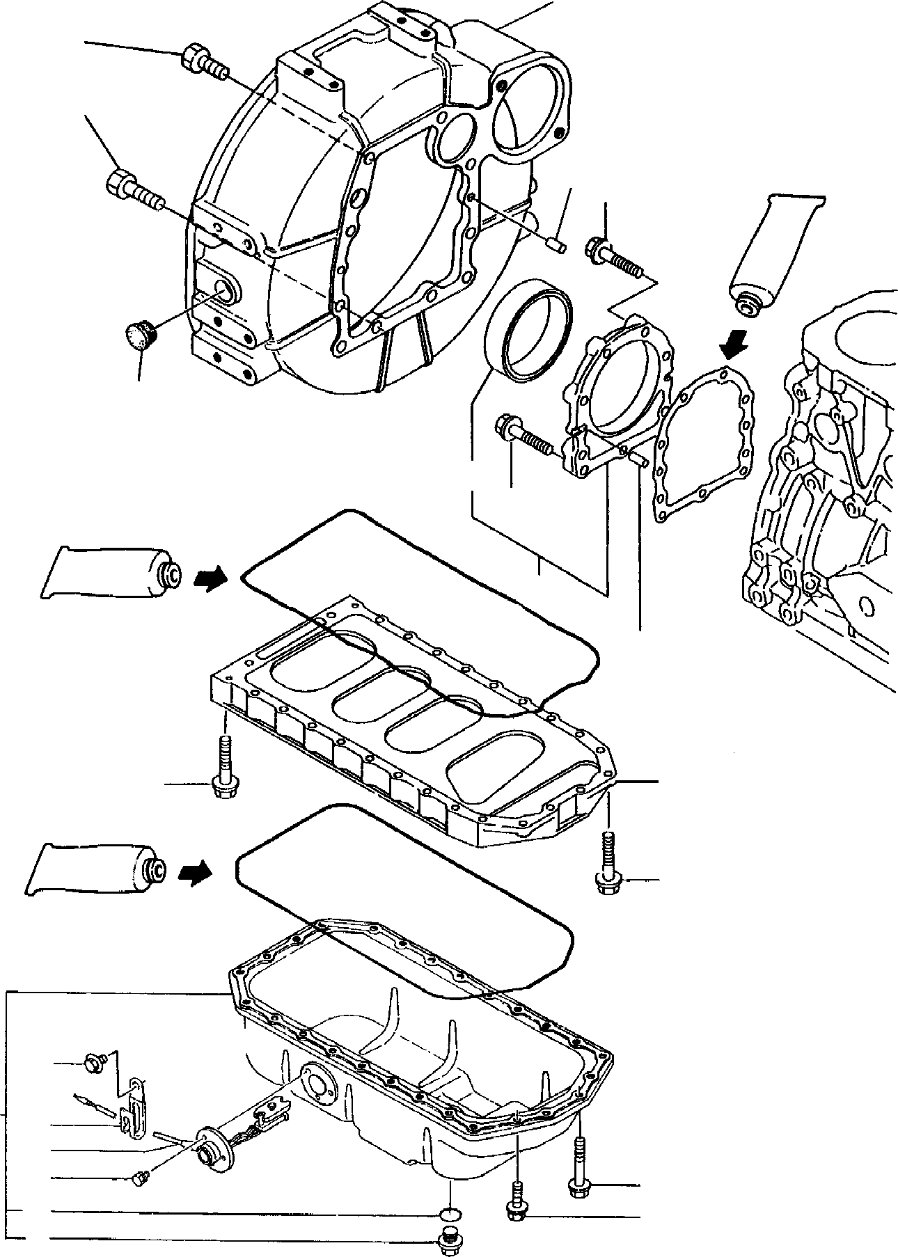 LUBRICATING OIL SUMP, ASSY. YMR001093 KOMATSU