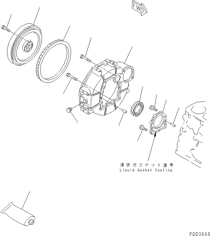 FLYWHEEL ASS'Y 452-455 KOMATSU