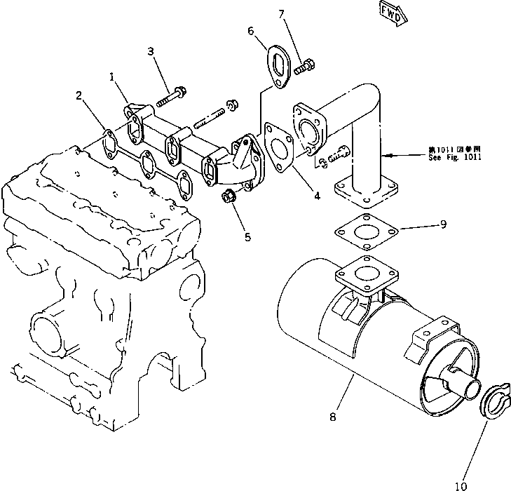 MANIFOLD,EXHAUST YM119225-13101 KOMATSU