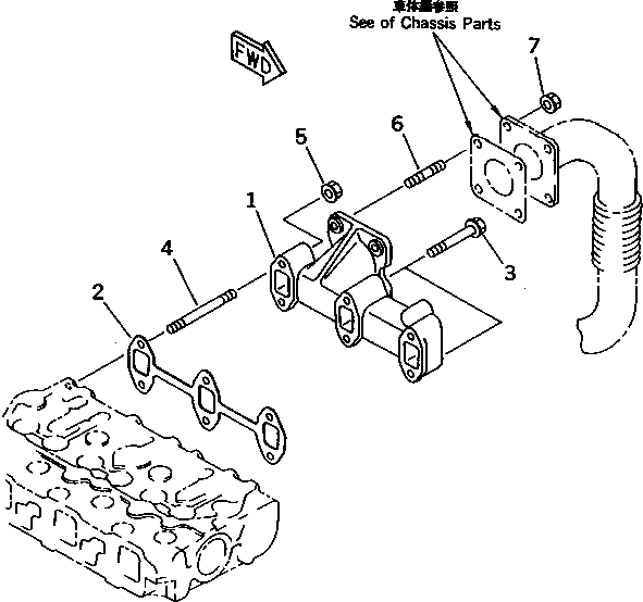 MANIFOLD,EXHAUST YM119260-13100 KOMATSU