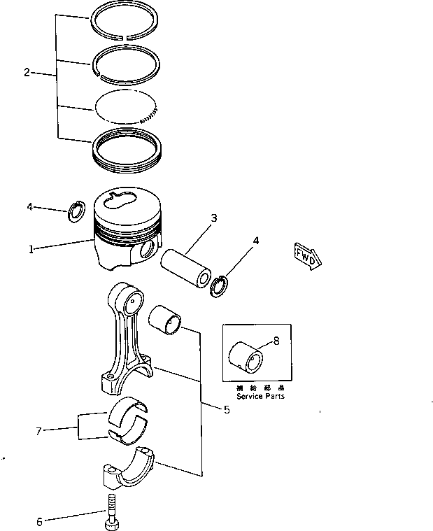 Комплект поршневых колец YM119270-22970 KOMATSU