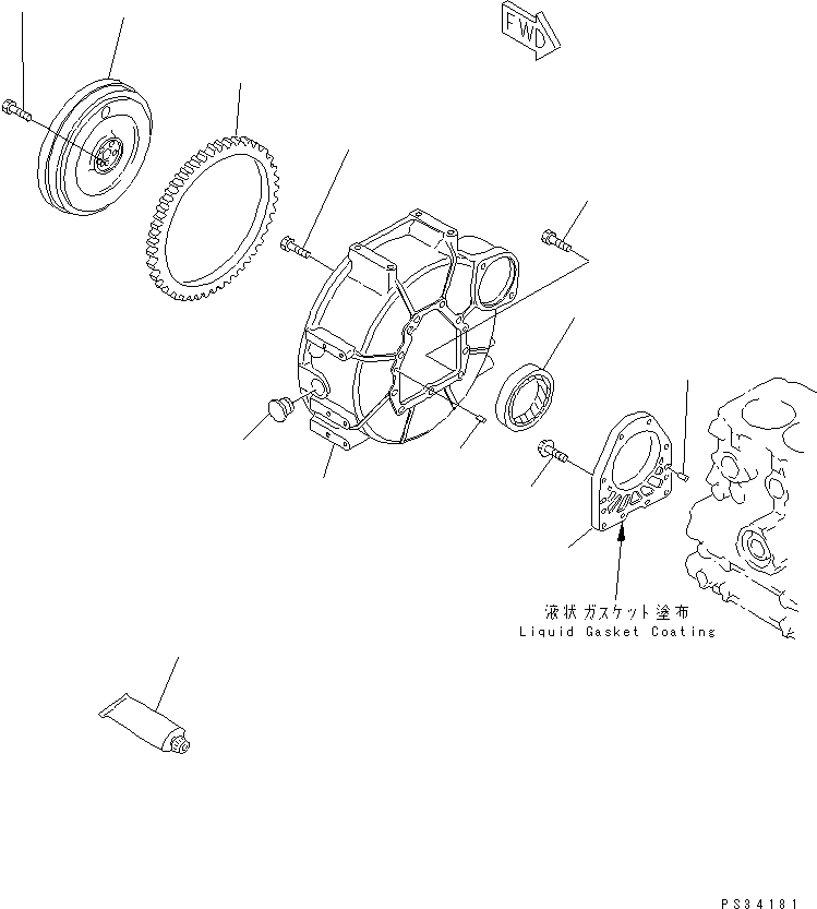 FLYWHEEL ASS'Y YM119233-21590 KOMATSU