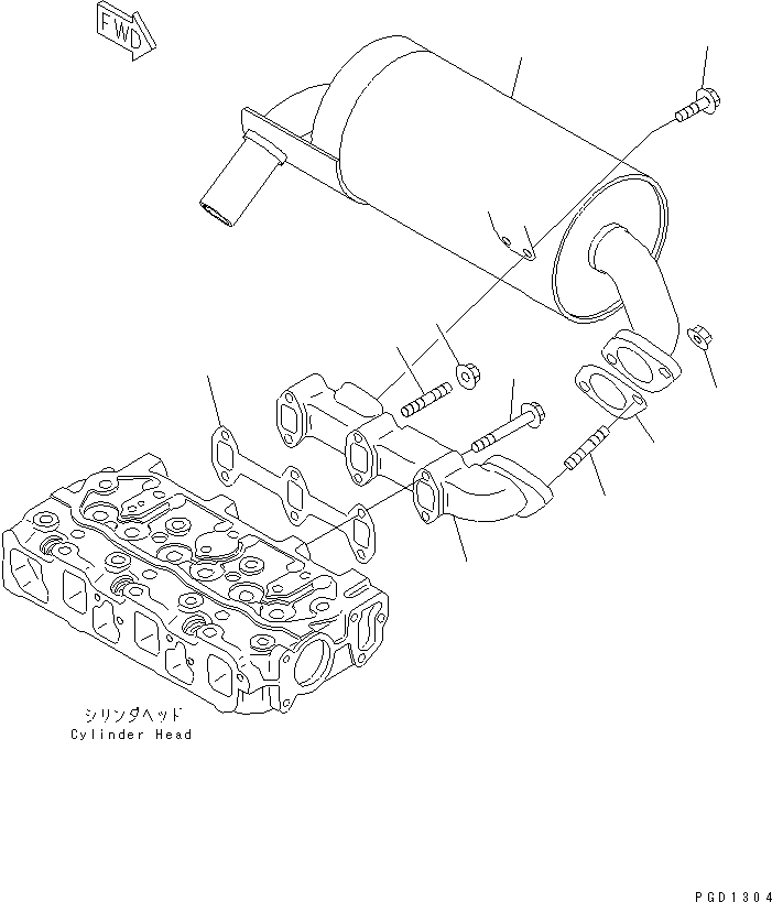 Глушитель YM119233-13560 KOMATSU