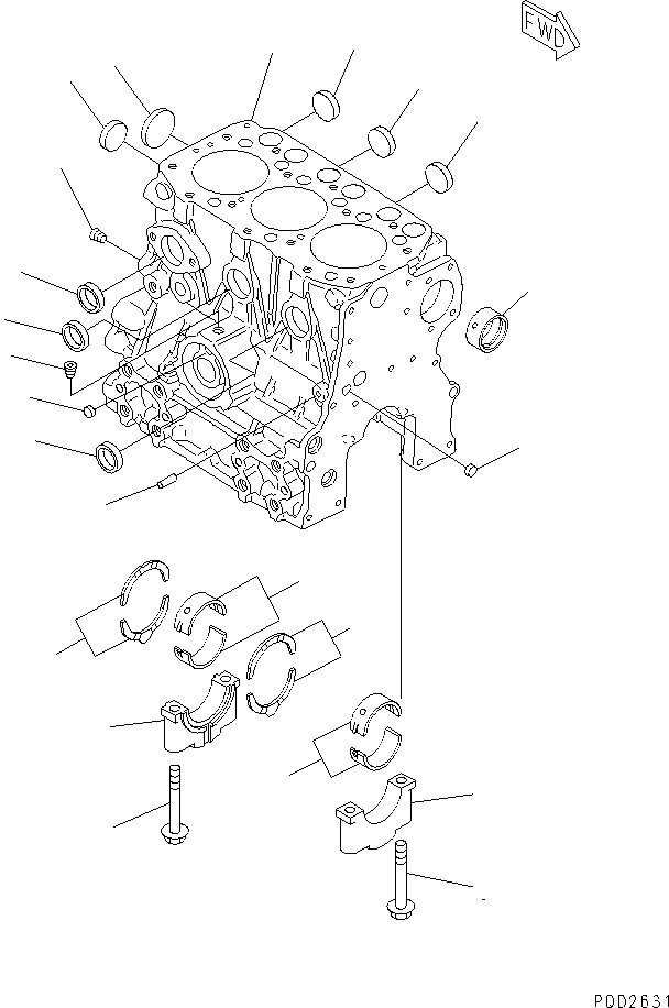 CYLINDER BLOCK A. YM729266-01560 KOMATSU