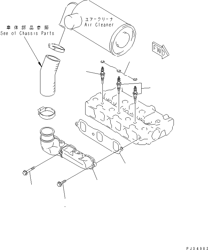 MANIFOLD,INTAKE YM119660-12101 KOMATSU